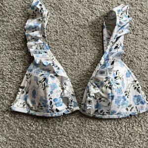 Ruffle Floral Bikini Top